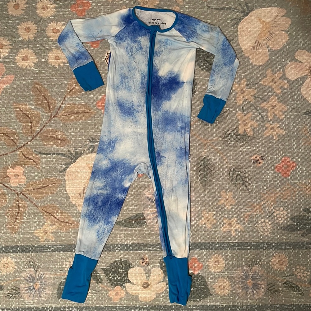 Blue Watercolor Little Sleepies Zippy